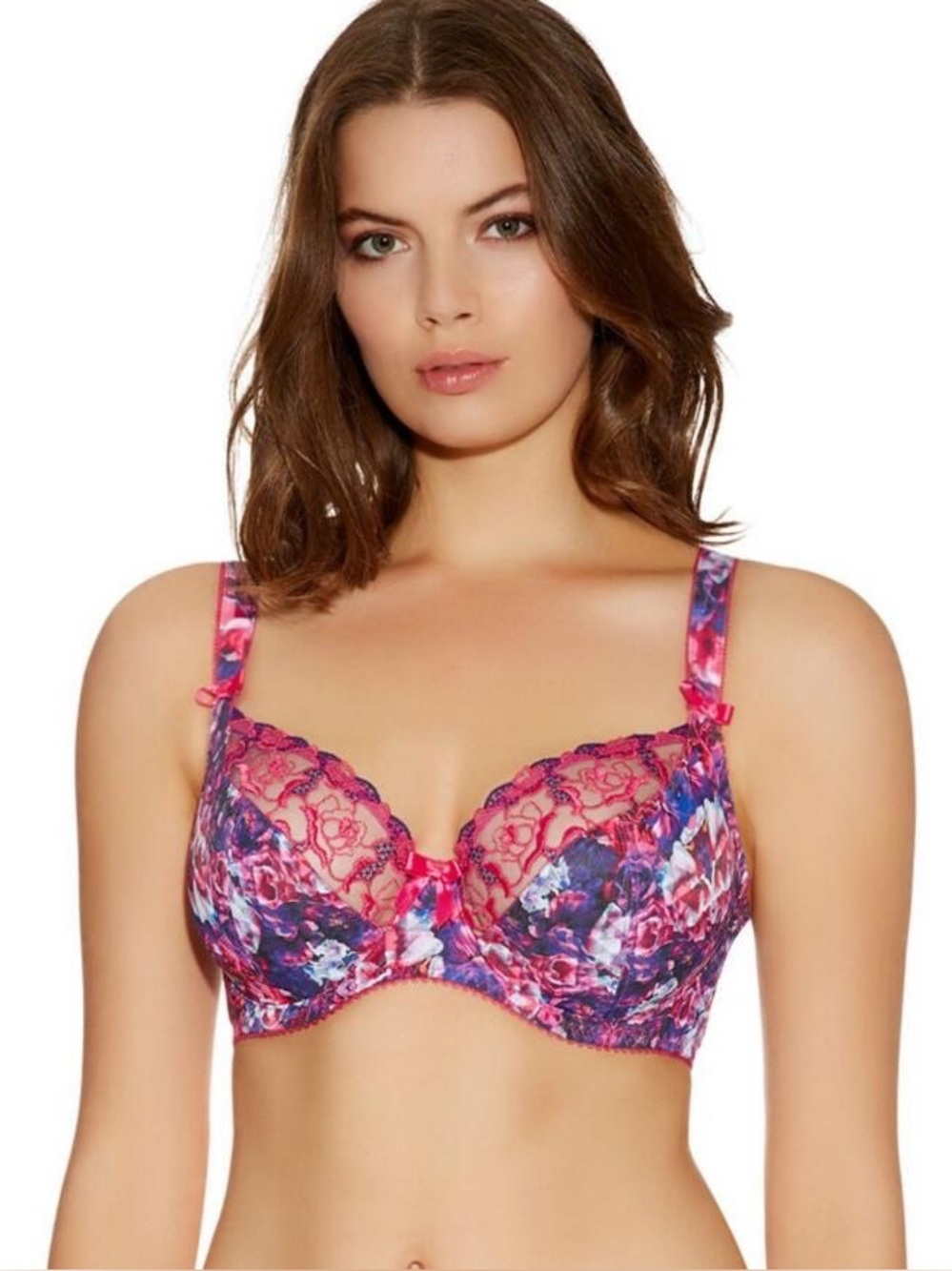 NWT Freya Hypnotise Pink Floral Underwire Plunge Balcony Bra -Size 30DD